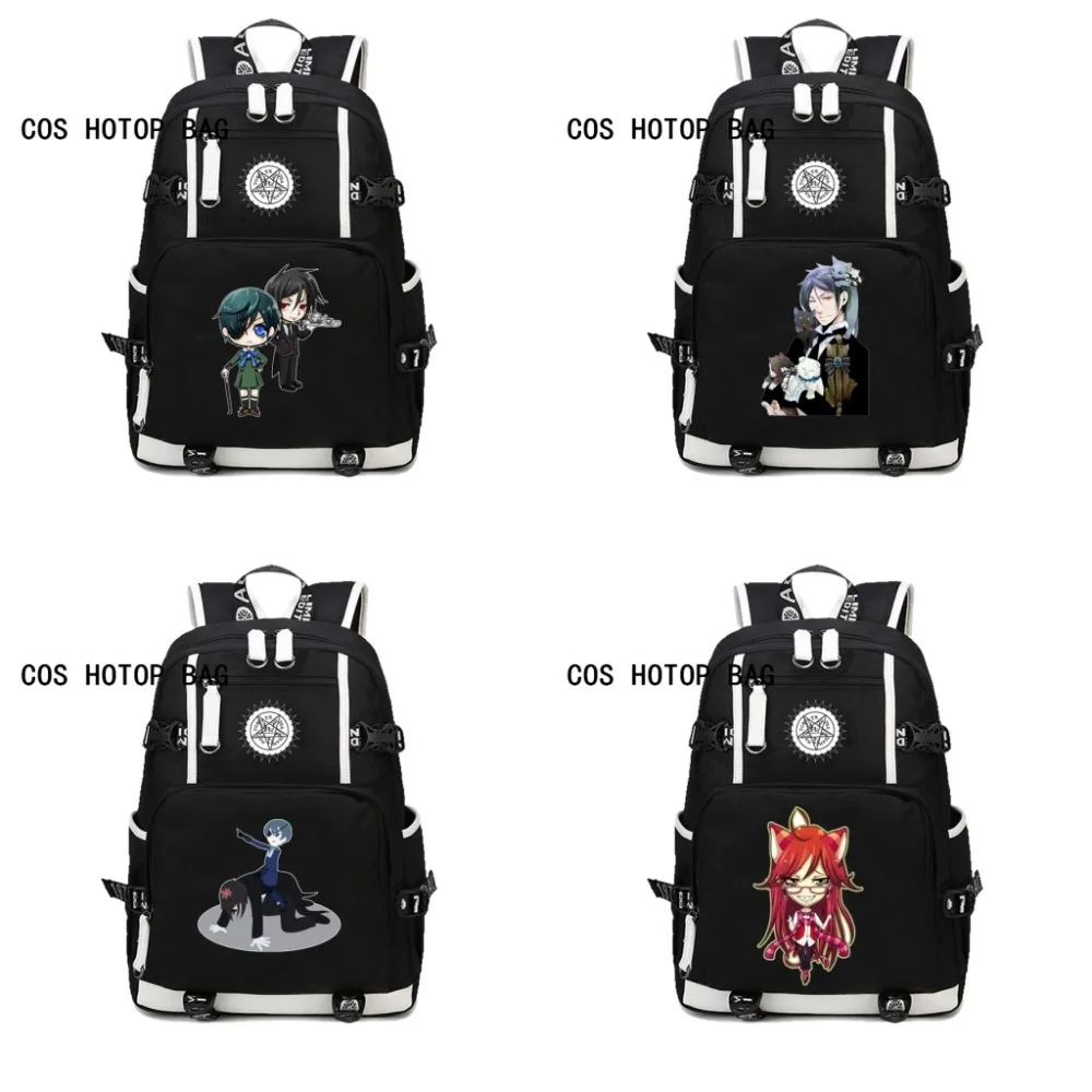 

Japan anime Black Butler backpack Student Canvas Backpack Laptop Schoobag Kuroshitsuji cosplay Travel Computer Bags 13 style