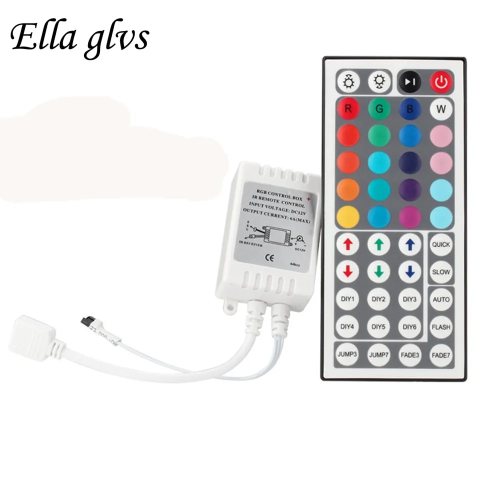 buy 50pcs Led Controller 44 Keys LED IR Remote Dimmer DC12V 6A For RGB 3528 5050 LED Strip (Include battery)