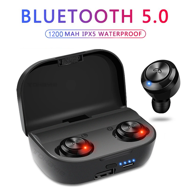 

A6s Tws Wireless Earbuds Bluetooth Earphones sport gaming Mini TWS Waterproof Headfrees with Charging Box 1200mAh Power Bank