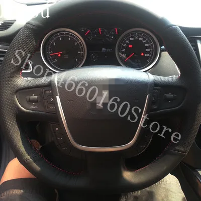 PUOU для peugeot 508 кожаный чехол для ручного шитья рулевого колеса заводские прямые кожаные ручные шитья