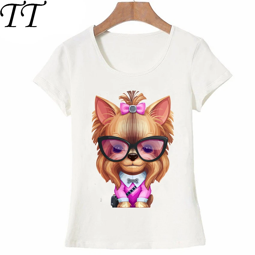 Хипстер cool Yorkie Fashionista Футболка женская футболка 2018 Новый дизайн топы собака