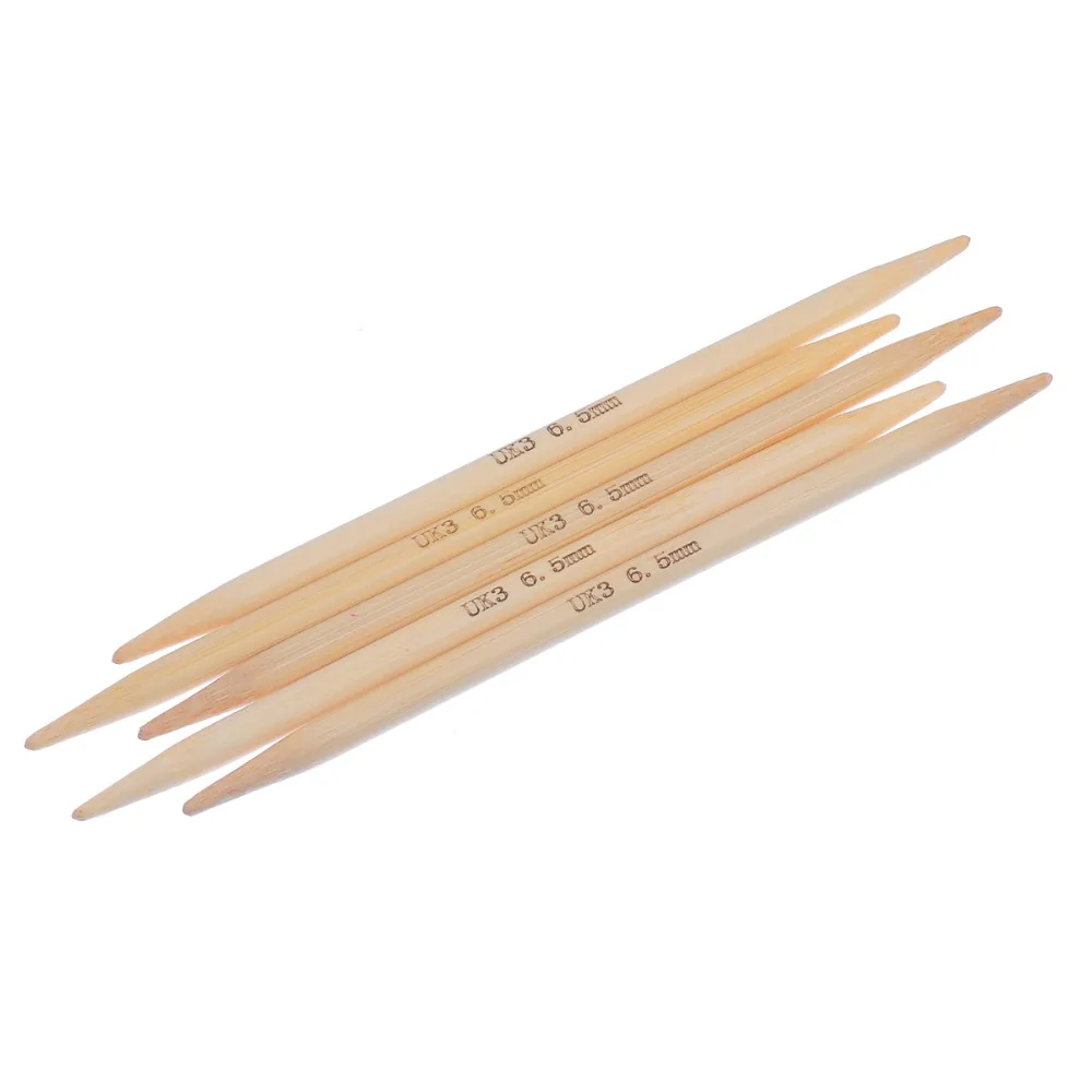 

DoreenBeads Wholesale Natural Bamboo Knitting Needles Hand Sewing Crochet Hook Double Pointed UK3 6.5 mm, 15 cm long, 5 PCs