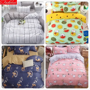 

New Autumn Winter Soft Cotton 3/4 pcs Bedding Set Adult Kids Child Bed Linen Single Twin Full Queen King Double Size Duvet Cover