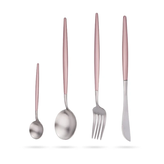 304 Stainless Steel Cutlery Champagne Pink Tableware Set Dinner ... 304 Stainless Steel Cutlery Champagne Pink Tableware Set Dinner ...