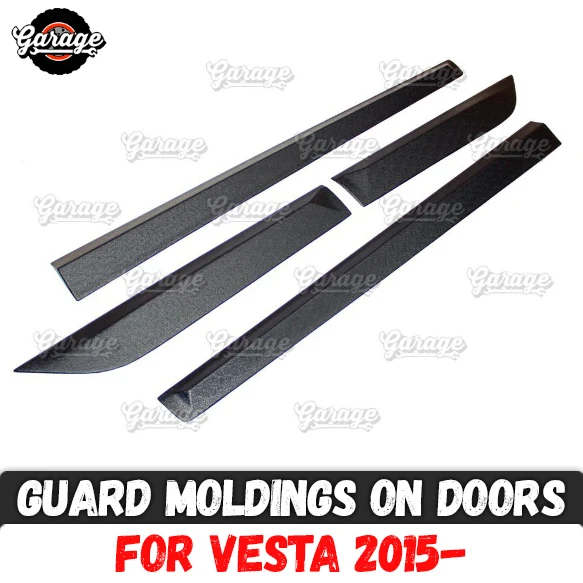 

Guard moldings for Lada Vesta 2015- on doors ABS plastic pads accessories protective plates scratches car styling tuning