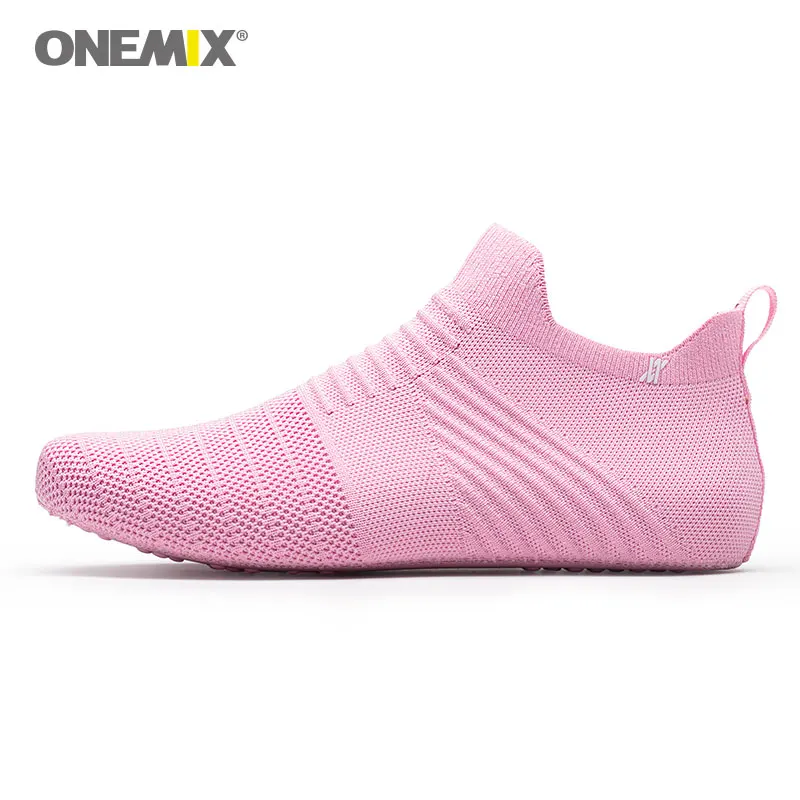 ONEMIX/Мужская обувь; женская обувь; тапочки без шнуровки; эластичные шелковые Тапочки без клея; Экологически чистый светильник - Цвет: pink