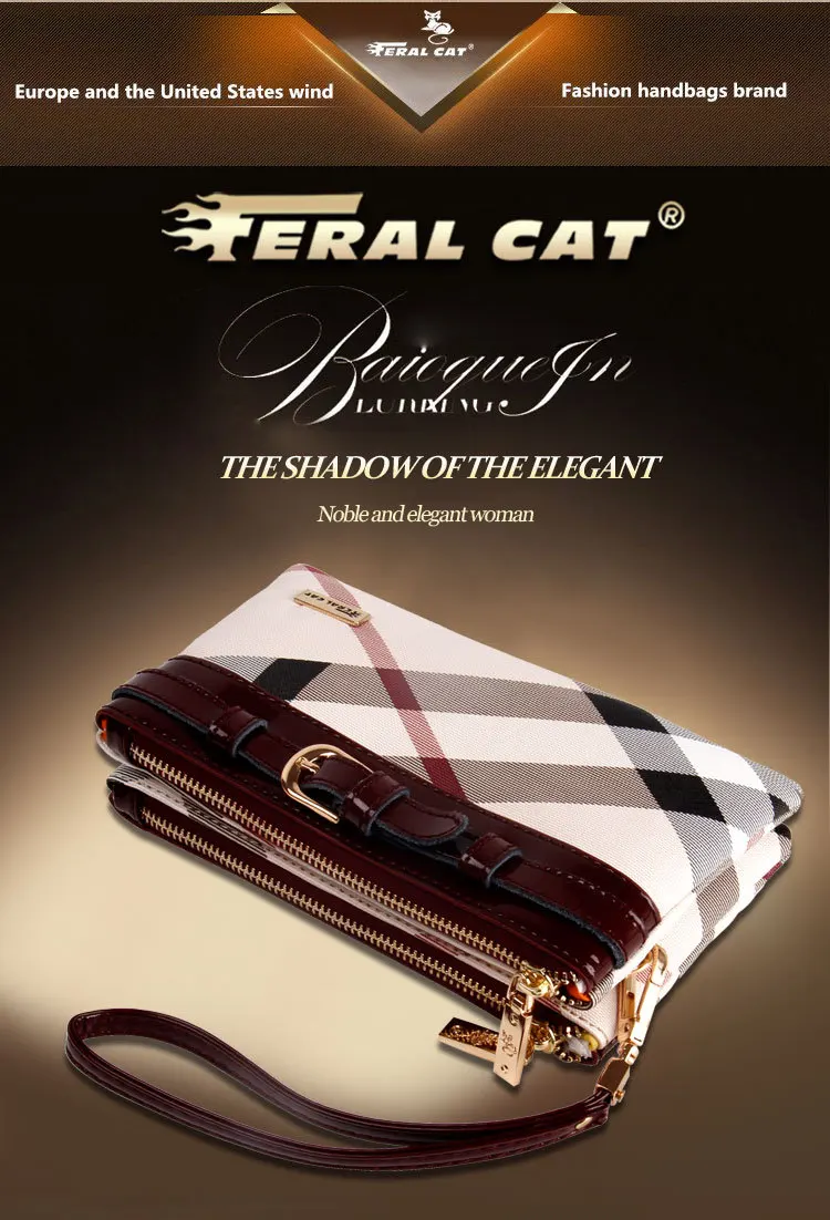 FERAL CAT Zipper Coin Purse Genuine Leather Women Wallets Long Lady Purse Wallet Female Card Holder Phone Pocket Wallet57