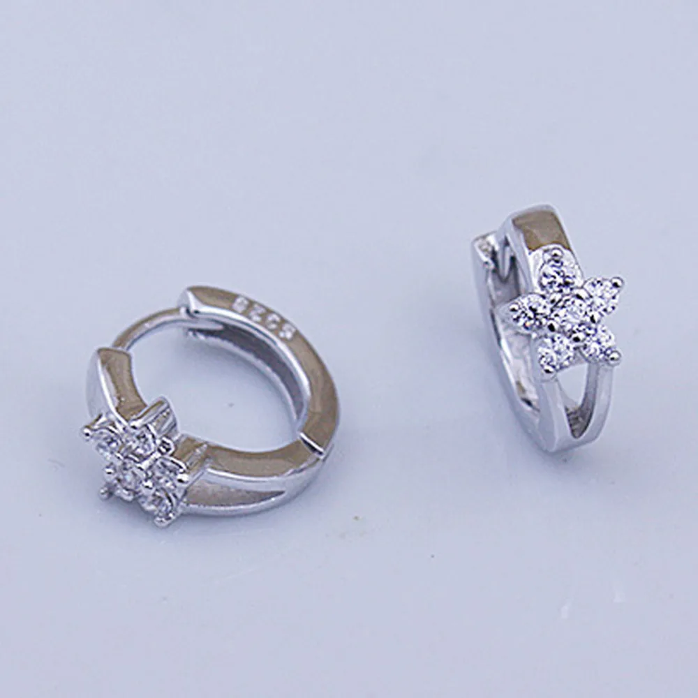 Серьги кольца женские с серебряным покрытием в виде снежинки|ear hoop earrings|drop earringshoop