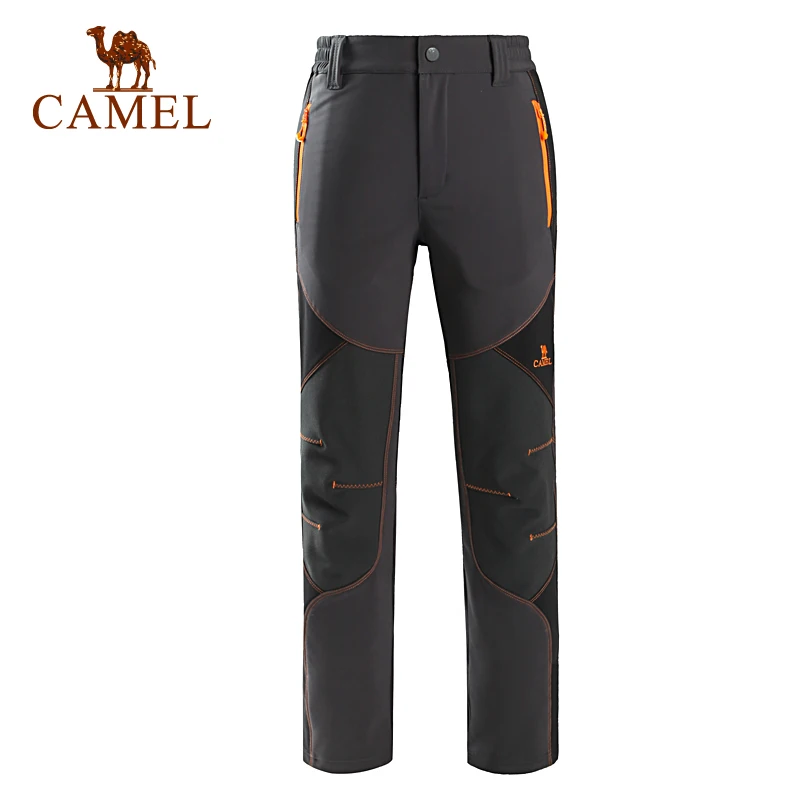 CAMEL Windproof Hiking Pants Men Sports Pants Quick Dry Breathable Outdoor Trousers Women Waterproof Mountain Trekking Pant - Цвет: BLACK