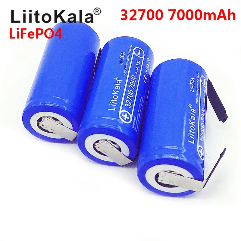 LiitoKala 3,2 V 32700 7000mAh 6500mAh LiFePO4 батарея 35A непрерывный разряд максимум 55A батарея высокой мощности+ никелевые листы