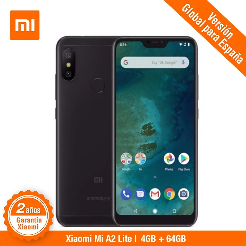 [Versión Global para España] Xiaomi Mi A2 Lite (Memoria interna de 64GB, RAM de 4GB,Cámara dual de 12 + 5 MP) Smartphone