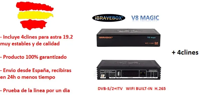 

SATELITE RECEIVER IBRAVEBOX V8 MAGIC WITH BUILT IN WIFI 7CLINES ONE YEAR FREE V8 NOVA WITH MEMORY 2 hard GB FOR EXTRA STABILITY