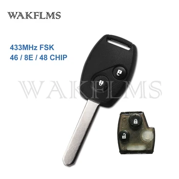 

2 Button Remote Key 433MHz Fob for Honda CR-V FR-V Jazz with 8E 48 46 Chip No Mark