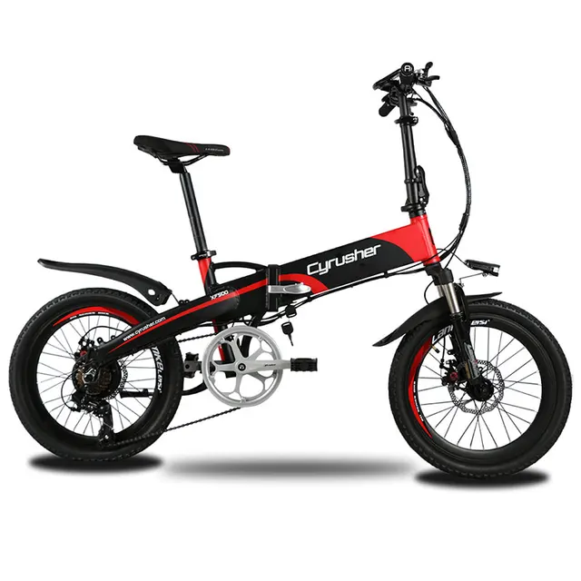 Cyrusher XF500 красный 250 В Вт 48 в 7 скоростей складной электрический велосипед дисковый тормоз с умный велосипед компьютер 5 настроек