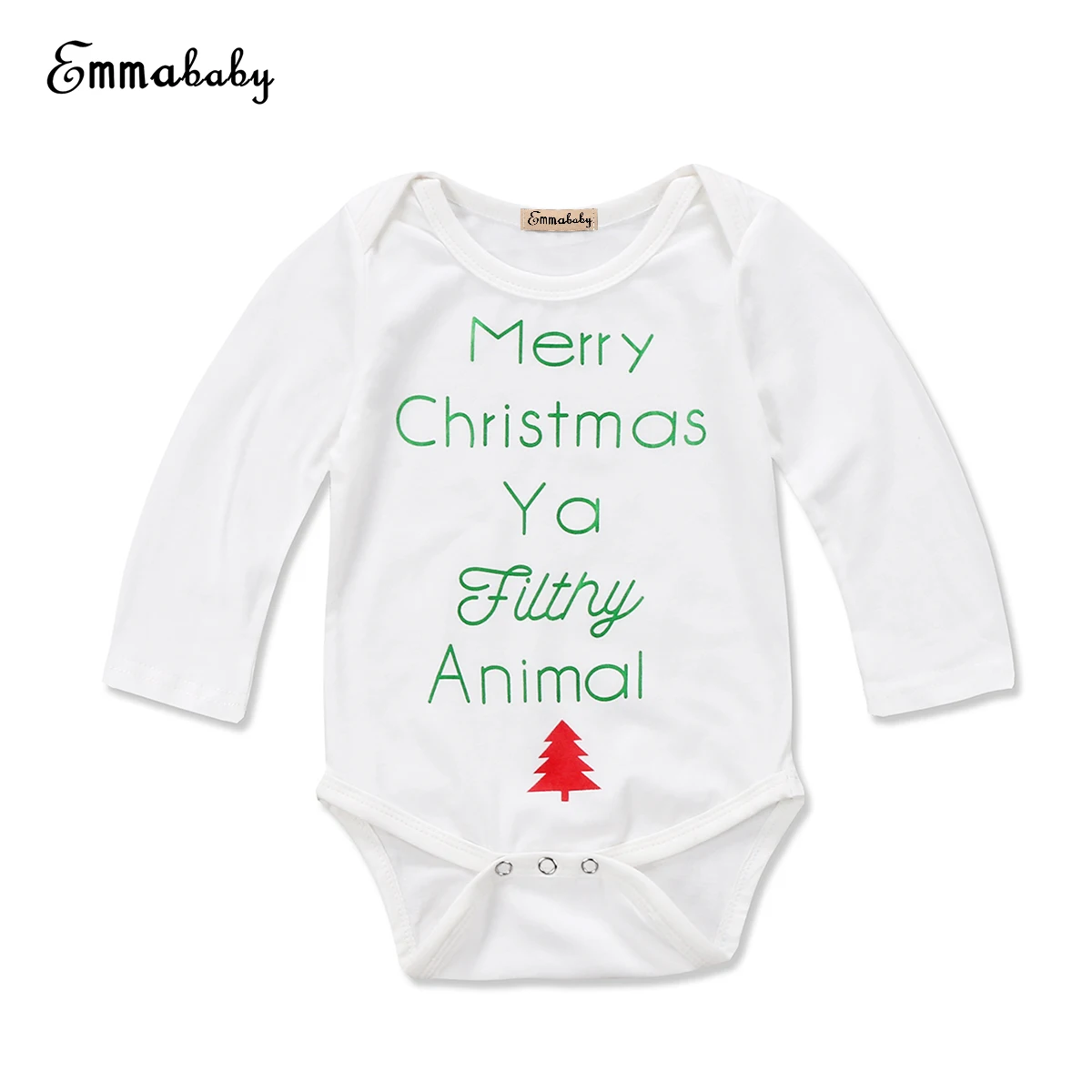 Emmababy Christmas Bodysuits For Newborn Baby Boys Grils Long Sleeve