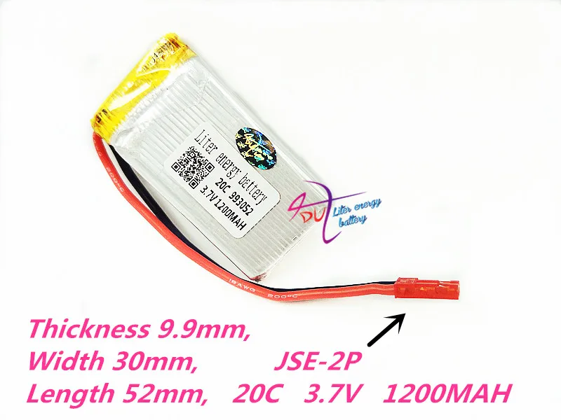 JSE-2P 993052 3.7V 1200mAh lipo battery For MJXRC T64 T04 T05 F28 F29 T56 T57 Huanqi 859B remote control aircraft | Электроника