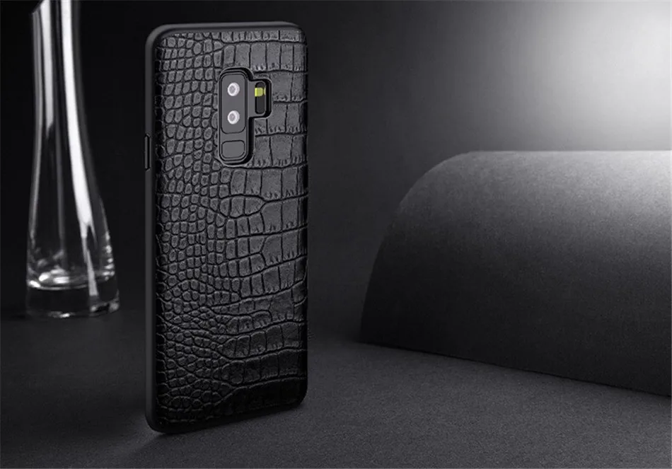 Retro Crocodile Snake Case For Samsung S8 S9 Plus Note8 Art Print PU Leather Soft Luxury Phone Back Cover For Samsung Note 8 S9 (6)
