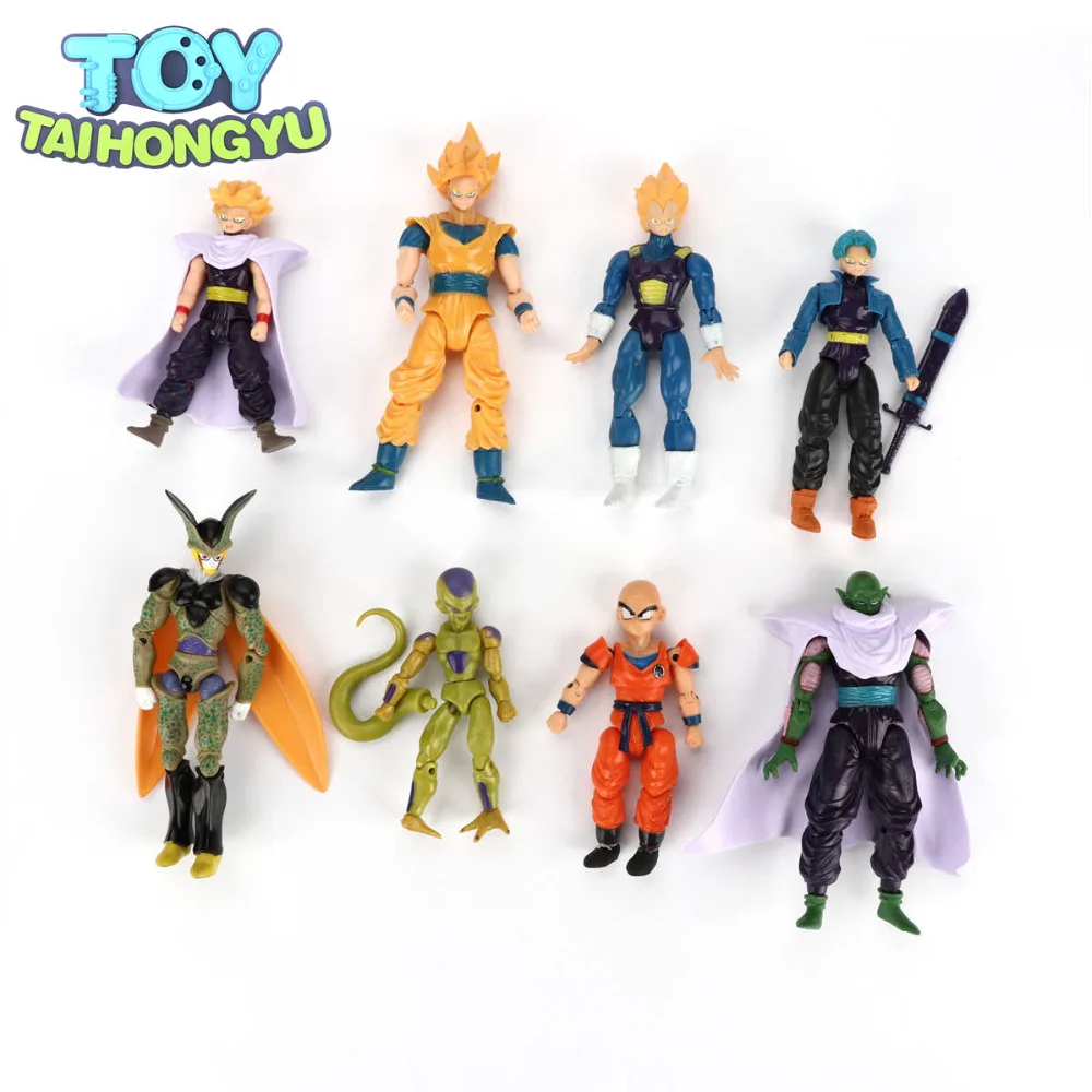

8pcs/set Movable Toy Dragon Ball Z Doll Action Anime Figure Goku Piccolo DBZ Vegeta Gohan Super Saiyan Joint