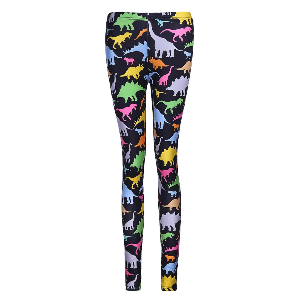 New Hot Dinosaur Printed Full Printing Pants Women Clothing Ladies