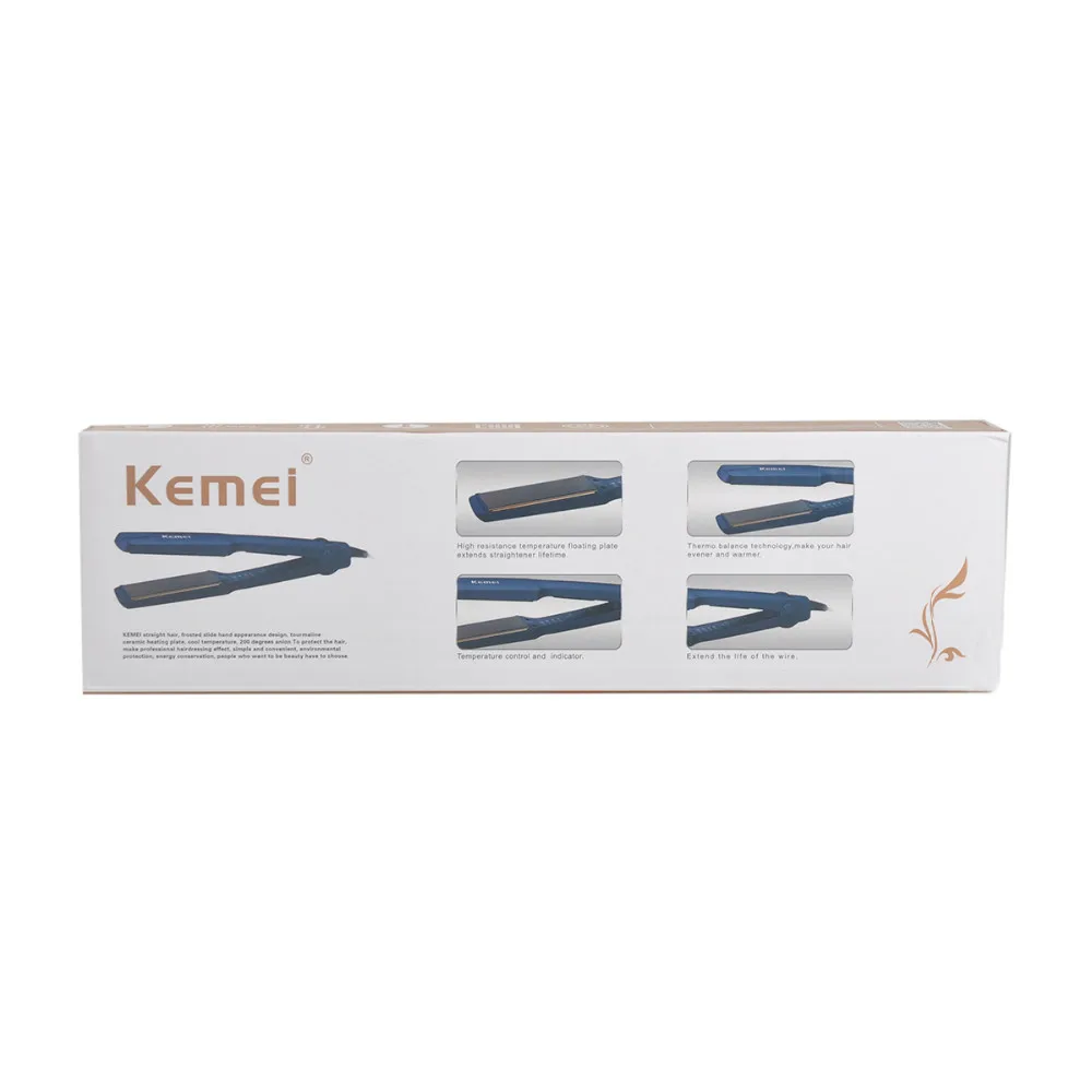 KEMEI Профессиональный турмалиновый керамический нагревательный выпрямитель для волос Инструменты для укладки с быстрым нагревом тепловой производительности KM-329