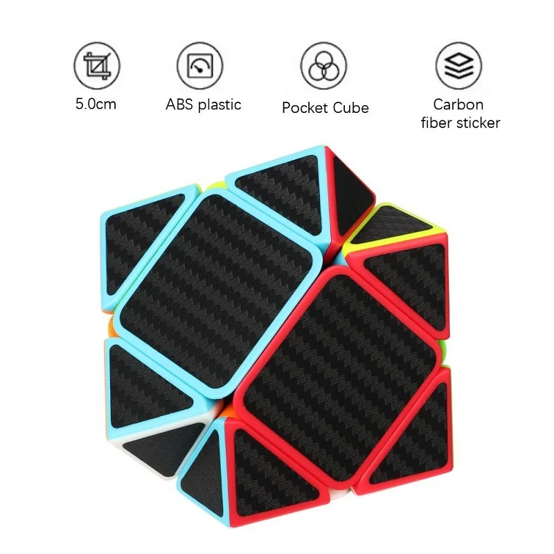Zcube перекос Скорость куб из углеродного волокна Стикеры Magic Cube Puzzle игрушки для детей