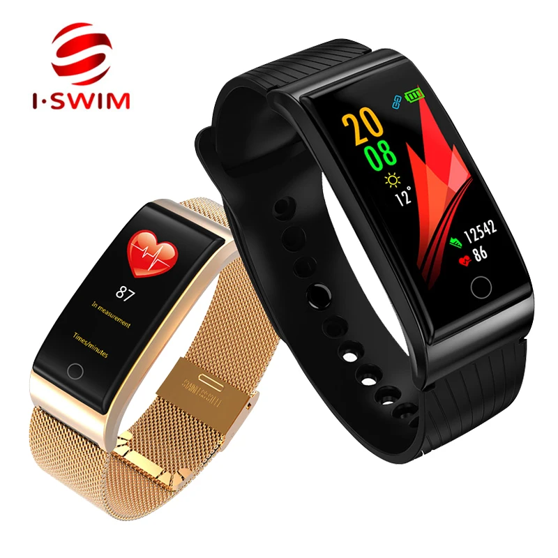 

I-SWIM F4 Metal Smart Band Blood Pressure Heart Rate Monitor GPS Sport Fitness IP67 Smart Bracelet Watch for Xiaomi Android IOS