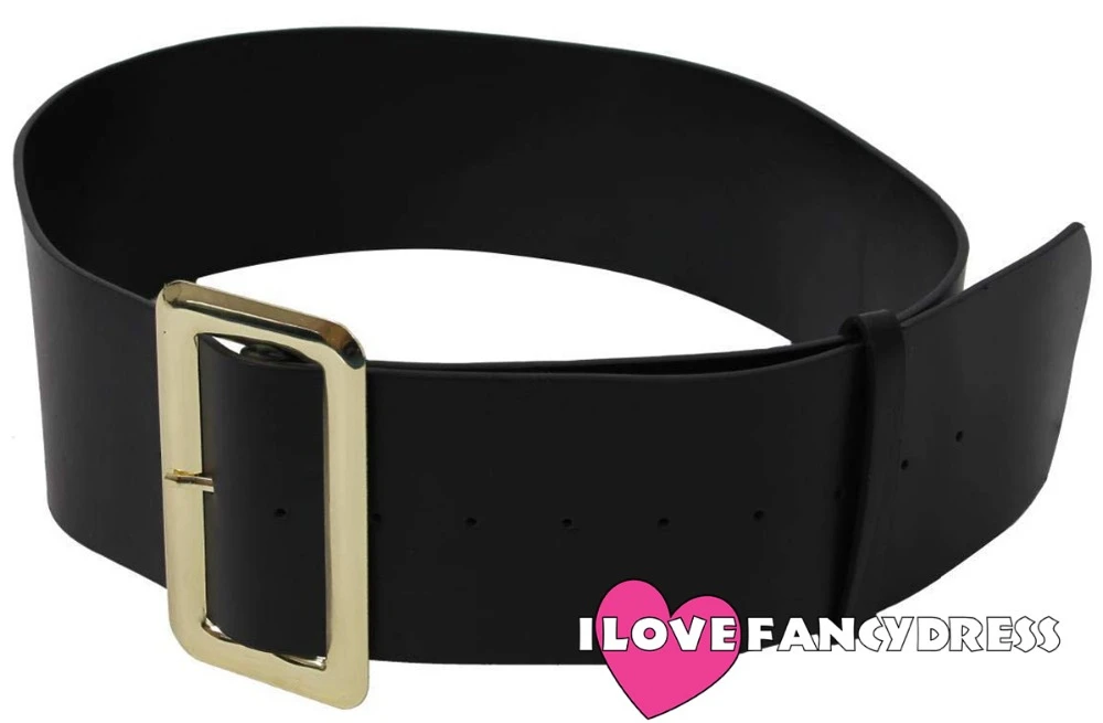 Pirate Santa Belt Gold Claus Shiny Black Christmas Adult Costume Accessory
