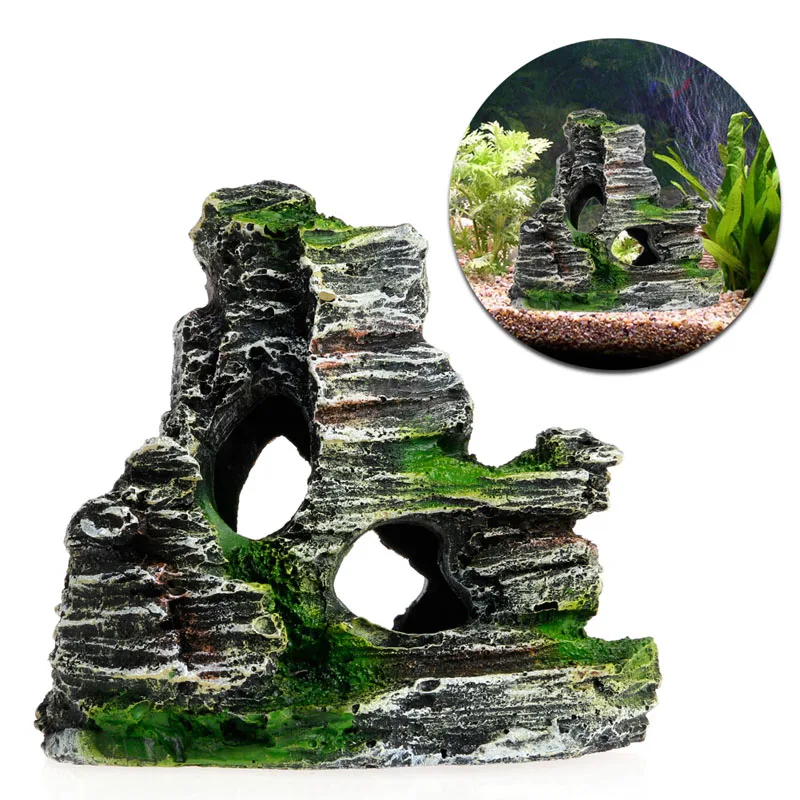 

Mountain View Aquarium Rockery Hiding Cave Tree Fish Tank Ornament Decoration
