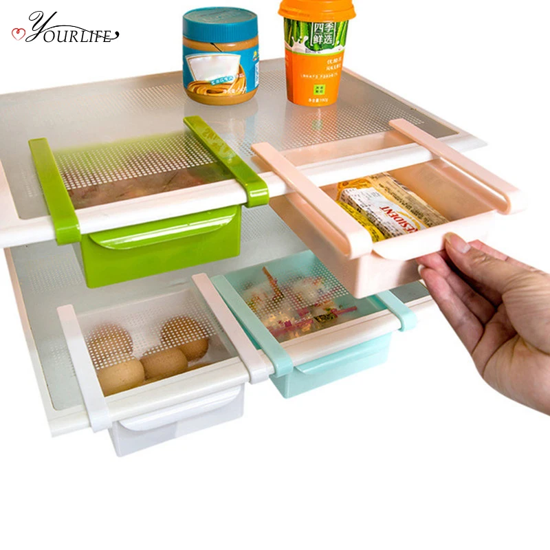 

OYOURLIFE 1pc Creative Kitchen Refrigerator A Drawer-Type Storage Box Multi-Purpose Storage Rack Kitchen Supplies