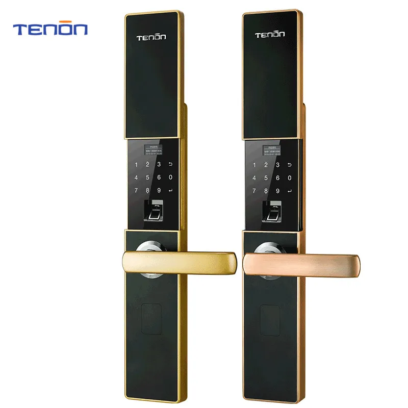 

NEW V5 Intelligent Electronic Combination Fingerprint Door Lock Anti-theft For Home Security Safety Red bronze/Champagne gold