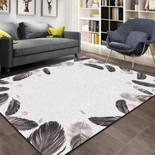 Серый пол черный розовый зеленый птица перья 3d принт Нескользящая микрофибра Гостиная декоративный современный моющийся коврик