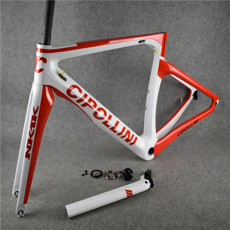 Best T1000 3K/1K White-Red MCipollini NK1K carbon road bike frame CARROWTER bicycle frameset with Matte/Glossy for selection 0