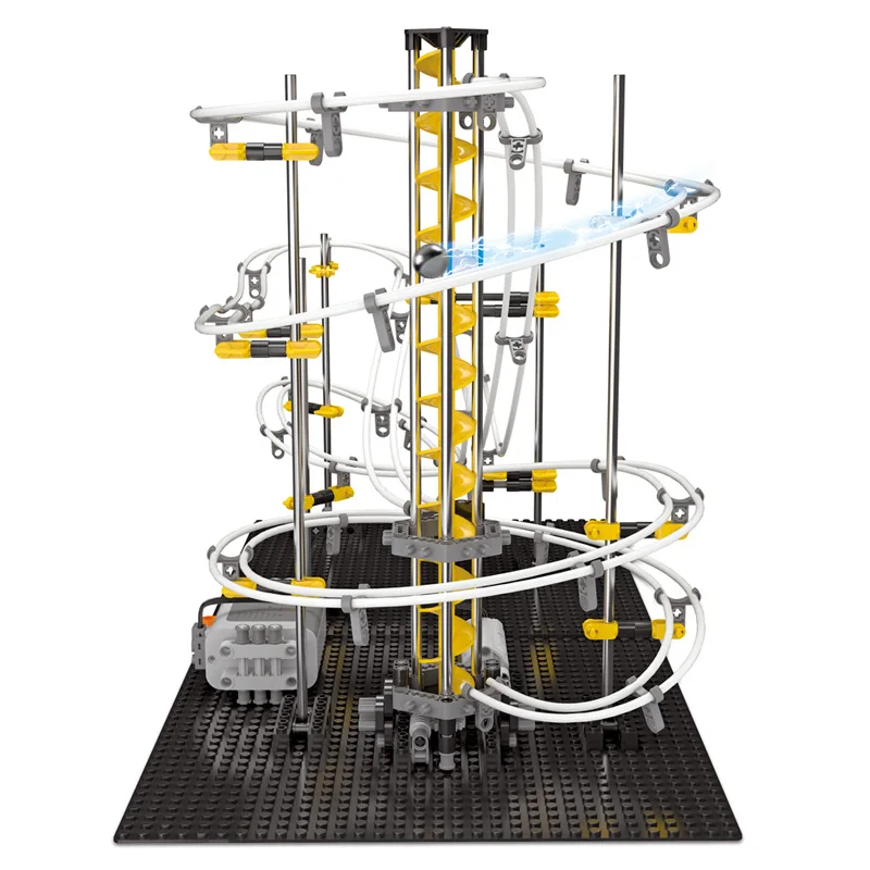 Палец рок DIY космический рельсовый ролик модель американских горок строительные наборы Электрический Лифт Spacerail мрамор Запуск металлический лабиринт мяч игрушки подарки - Цвет: Space Rail