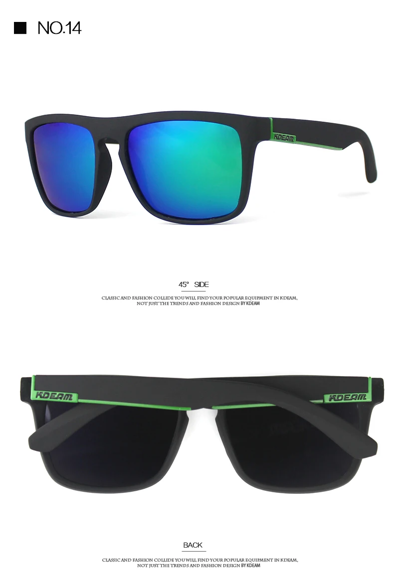 Бренд KDEAM солнцезащитные очки Для мужчин спортивные солнцезащитные очки Для женщин поляризованные зеркальные линзы площади кадра 11 Цвета UV400 с футляр KD156