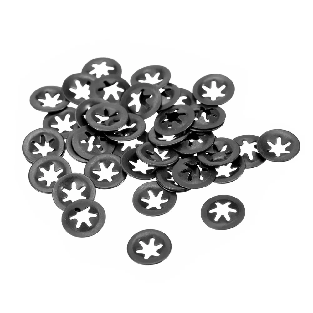 

Uxcell 40pcs Quick Lock Washer M3 M5 M6 M8 M10 Internal Tooth Starlock Resistance Rotation Flat Shaft Fastener Hardware Gasket