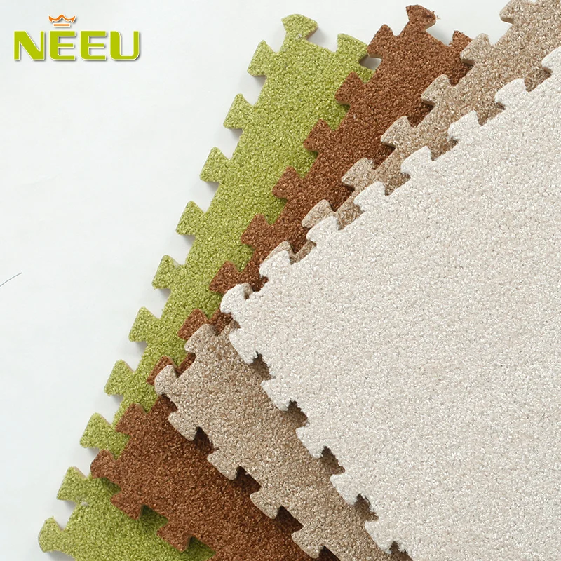 30X30X0.8cm EVA пенопластовый короткий меховой плюшевый коврик детский игровой 9 шт.