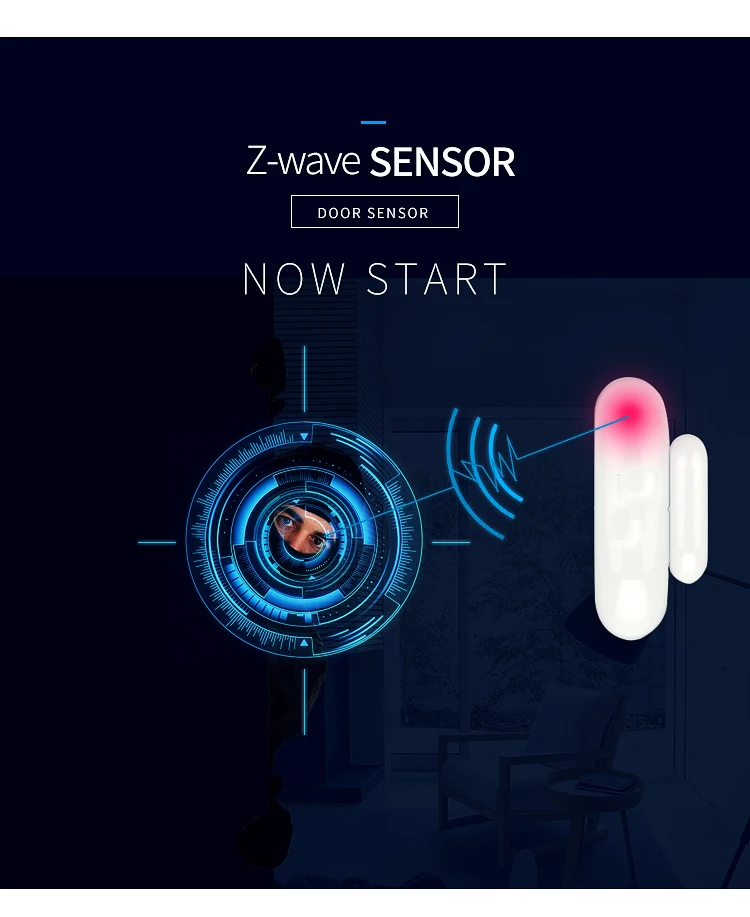 SmartYIBA Z-wave Door Window Sensor Compatible with Z wave 300 500 series Magnet Lock Door Sensor Alarm For Home Security