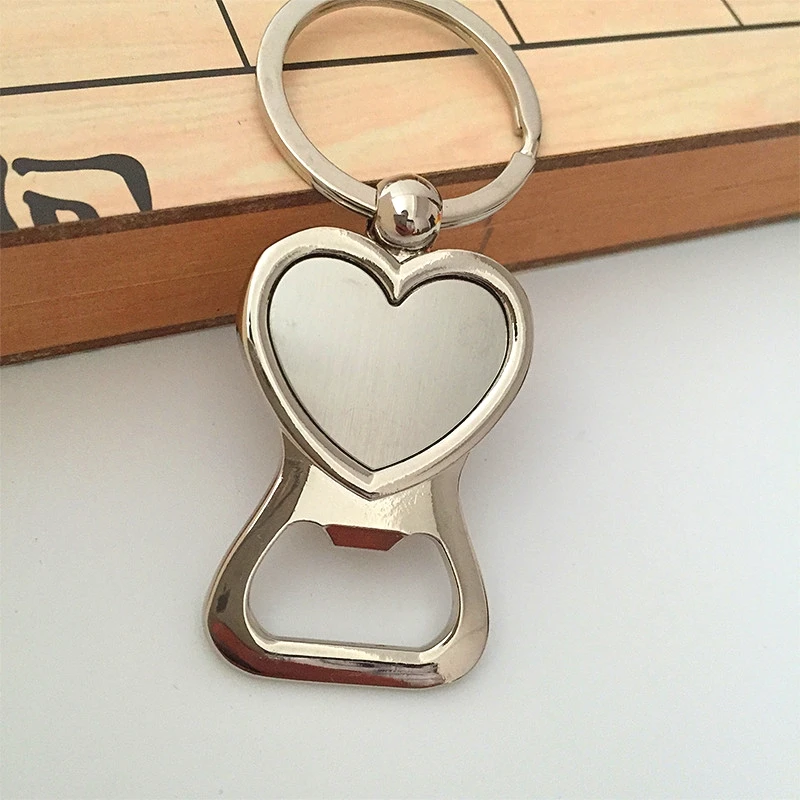 

1 Pcs Heart Shaped Bottle Opener Keychains Zinc Alloy Keyrings for Wedding Gifts Custom LOGO