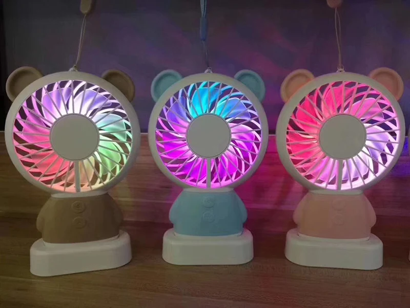 ULIFART font b USB b font Portable Rechargeable Fan Handy Colorful Light Changing Cooler Fan PC