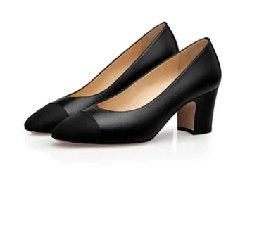Hot Selling Spring Autumn Fashion Women High Quality Genuine Leather Office Lady Pump Beige Black Colors Round Toe Dress Shoes