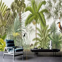 European retro tropical rainforest living room wall custom large wallpaper murals 3D photo wall manufacturers wholesale European retro tropical rainforest living room wall custom large wallpaper murals 3D photo wall manufacturers wholesale