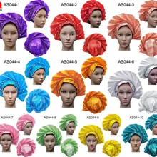 AS044 DHL- новейший Африканский Sego головной убор Обертка женские Авто головной убор 18 цветов