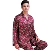 Conjunto de pijama de satén para hombre, ropa de dormir de seda, S,M,L,XL,XXL,3XL,4XL ► Foto 3/5
