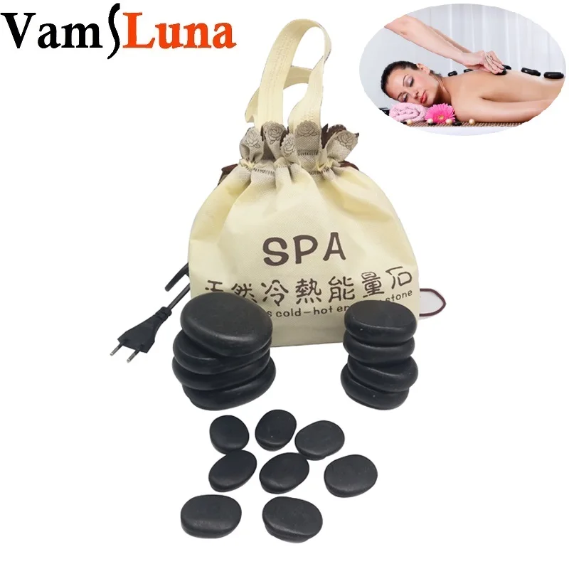 Professional Massage Besalt Hot Stone Set and Gem Massage Portable With 16 Therapy Hot Rocks