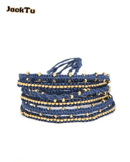 

gold copper nuggets multi wrap bracelet handmade jewelry for woman and men