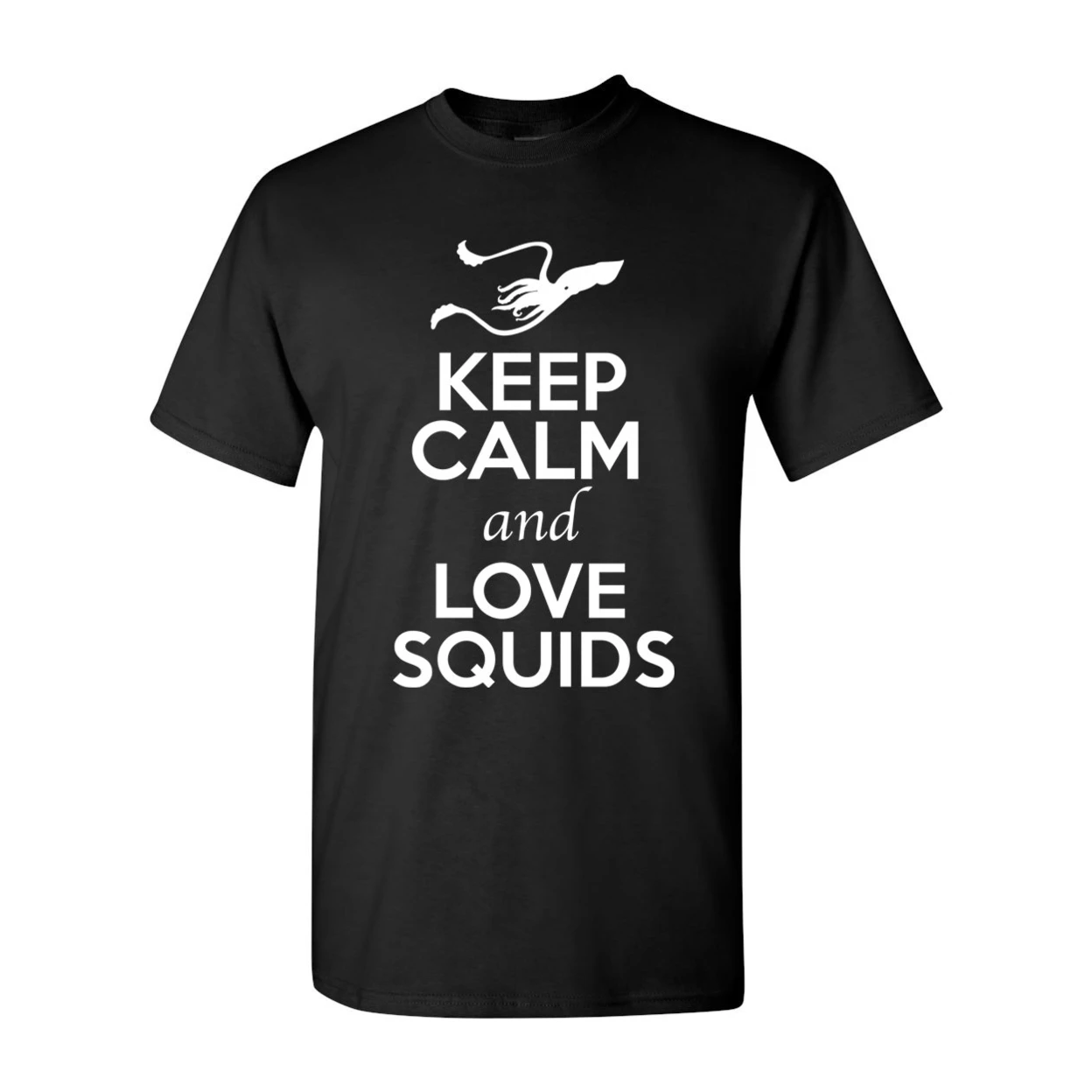 Keep Calm And Love Squids Animal Lover Adult T-Shirt Tee 2386 (1)