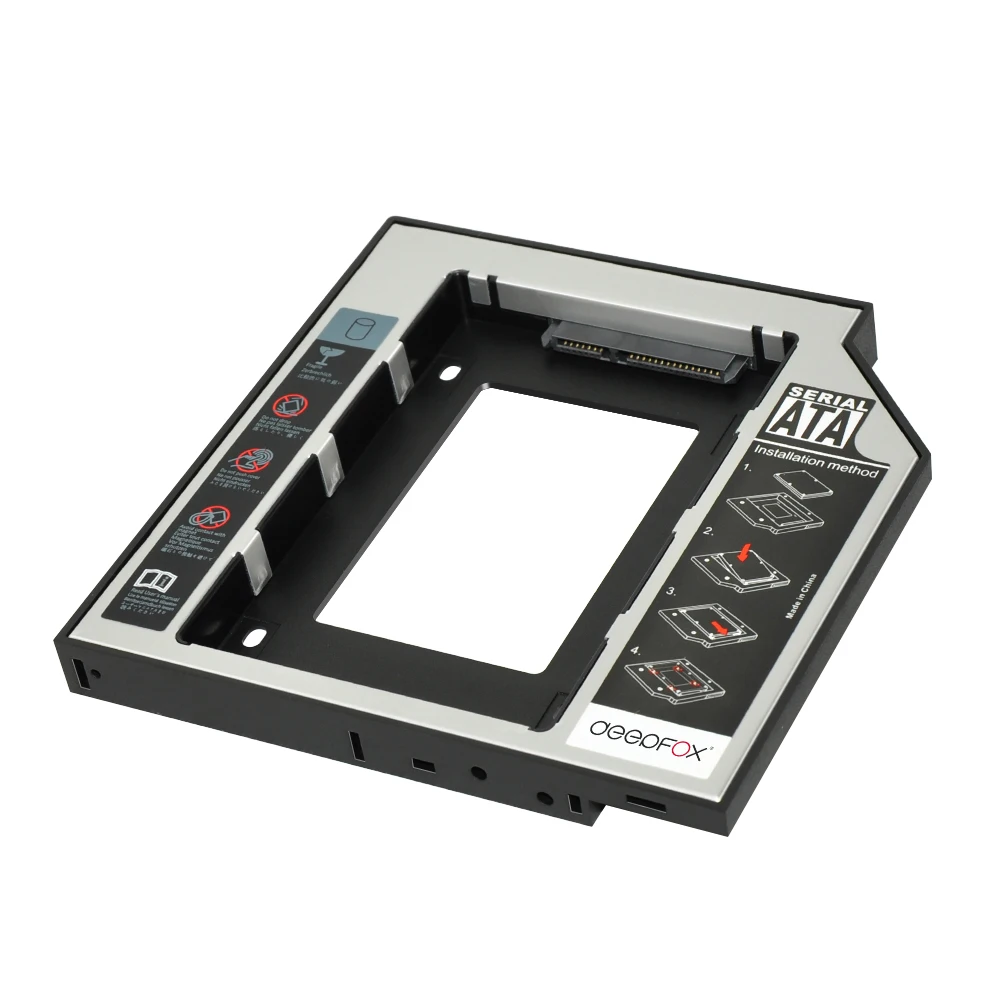 DeepFox Алюминий Пластик 2nd жесткий диск SSD HDD caddy 12 7 мм SATA 3 0 для 2 5 &quotSSD драйвер чехол