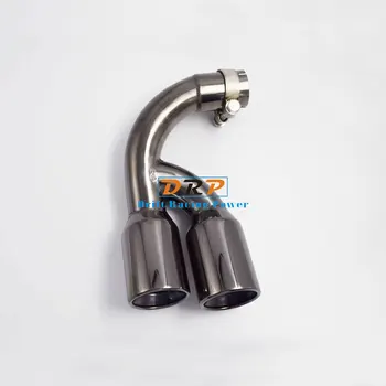 

1 pcs 1 to 2 Modified Car Titanium black Exhaust Tail Muffler Tip Stainless Steel Pipe For 2013-2016 BMW 316i