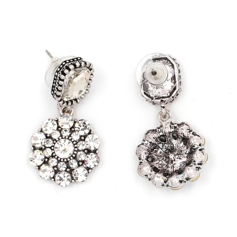 Серьги пусеты с цветком и кристаллами для девочек 2019|earrings for women|fashion earrings womenearrings