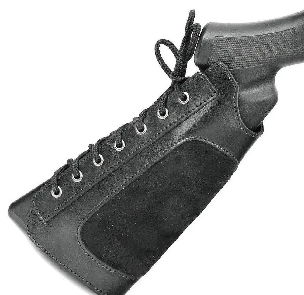 Кожаный патрон для ружья, держатель для прикладок, подставка для щек, мягкая, 20 GA, 6 петель - Цвет: black left hand